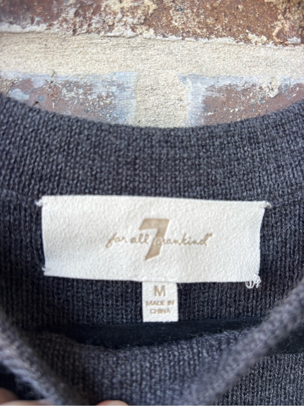 7 For All Mankind Charcoal Gray V-Neck Sleeveless Knit Tank - Picture 4 of 5